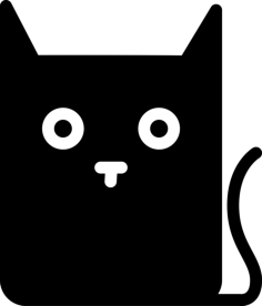 Cat In Black Silhouette Vinyl Cutting Svg File, Free Vectors File